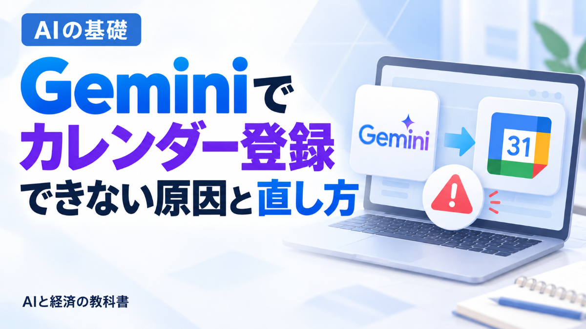 Geminiでカレンダー登録できない原因と直し方|まず見る3か所