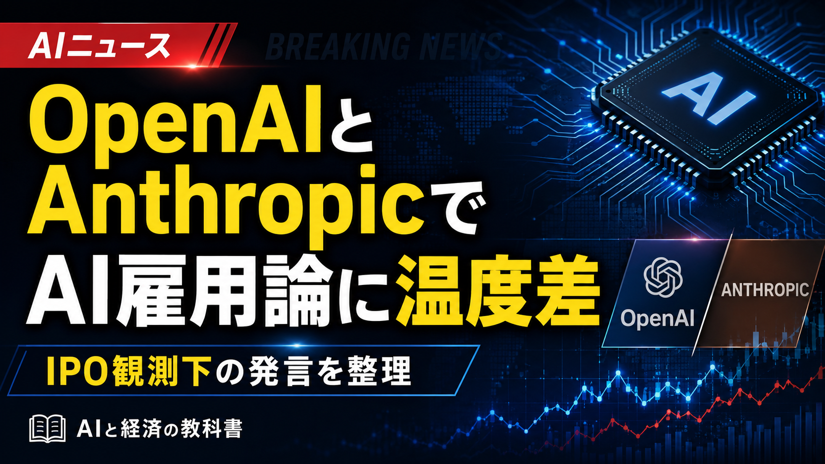 AI雇用論で割れるOpenAIとAnthropic、IPO目前と報道