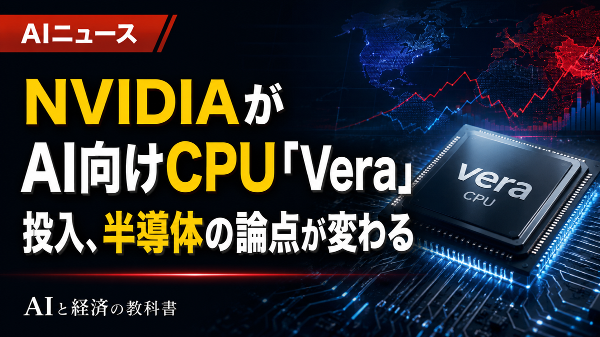 NVIDIAがAI向けCPU「Vera」投入、半導体投資の論点が変わる