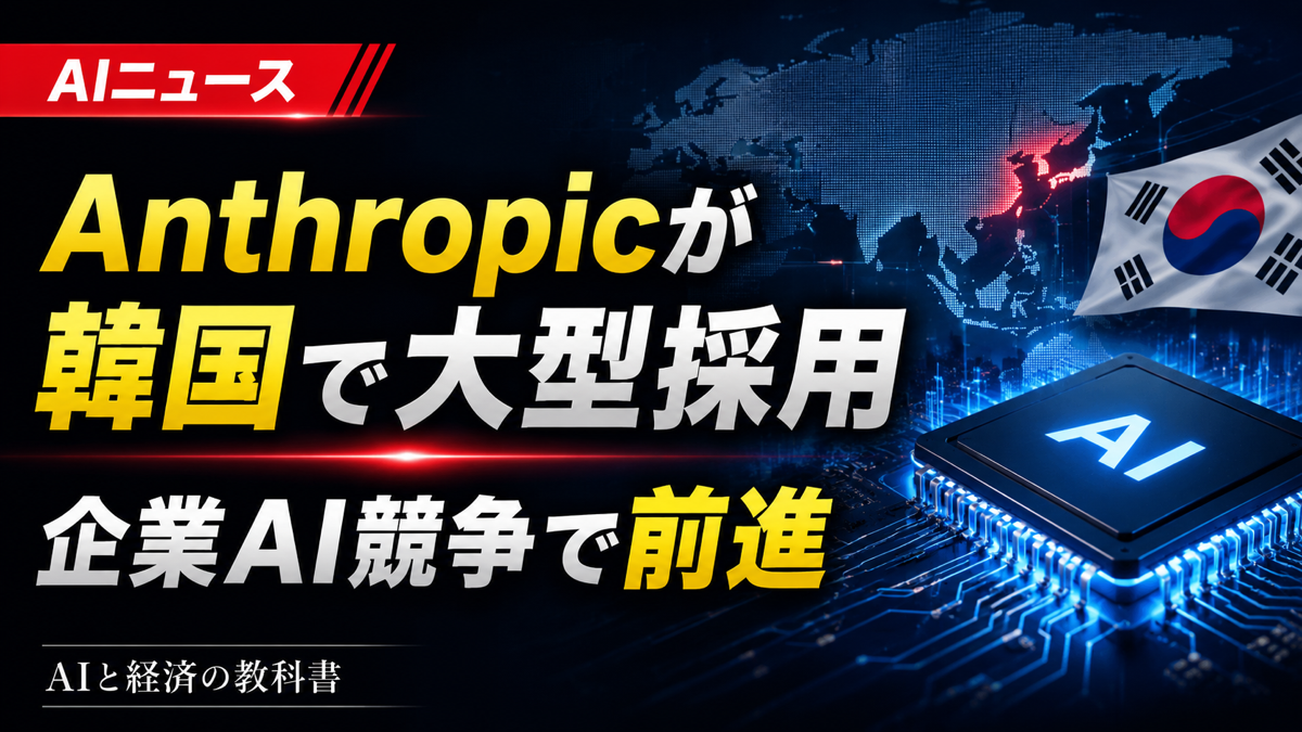 Anthropicが韓国で大型採用、企業AI競争で前進