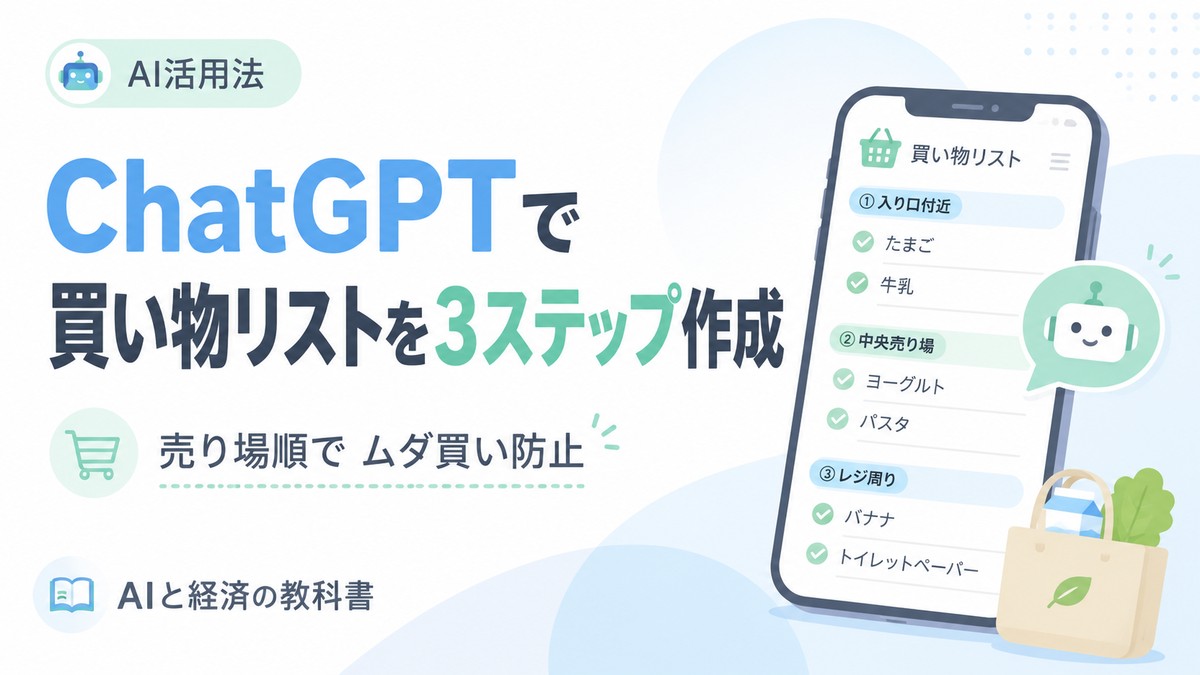ChatGPTで買い物リストを作る3ステップ【売り場順・ムダ買い防止】